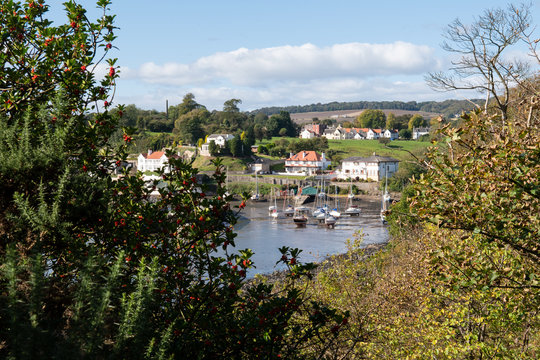 Scenic view of Aberdour in Scotland and Firth of Forth estuary, Fife. Aberdour is a scenic and historic village on the south coast of Fife, Scotland.