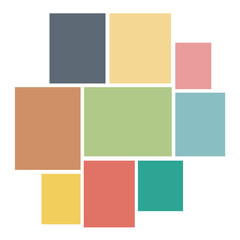 Vector Mood Board & Branding Presentation. Creative Theme Mood Board, Logo Template, Collage Frames with Universal Colour Palette. Picture Display & Montage.