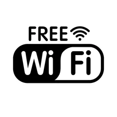 Poster Free WiFi sign. WaFree WiFi sign. Wi-fi network vector icon symbol black color for public zone or mobile interface-fi network vector icon symbol black color for public zon or mobile interface © koltukovs