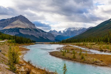 River Landscape Icefields Parkway 