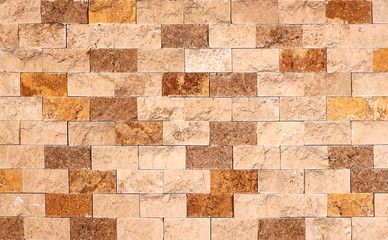 Obraz premium Wall stone photo with brick style rows suitable for your design background
