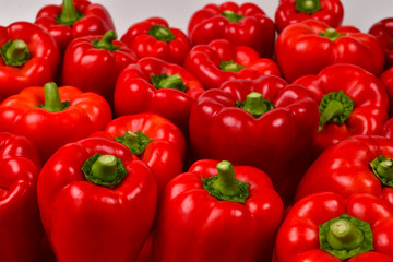 Fresh red bell pepper background.
