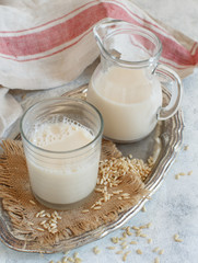 Vegan rice milk, non dairy alternative milk