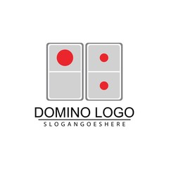 Domino card logo design illustration vector