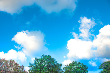 Blue sky white cloud white background. Beautiful sky and clouds in the afternoon.