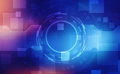 Obraz premium Tech circle and technology background, Abstract technology background Hi-tech communication concept, futuristic digital innovation background