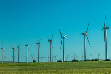 Andalucia landscape with wind turbines