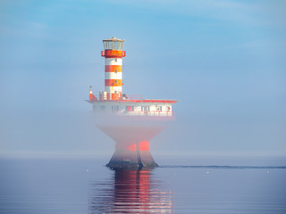 der Prince Shoal Light Leuchtturm in der Mündung des Saguenay Riverin den Sankt-Lorenz-Strom