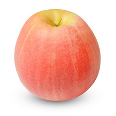 Red apple isolated on a white background. Realistic color and shape. Good texture. Clipping path.