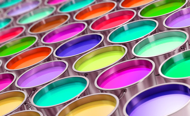 Colorful Paint can background - 3D Rendering