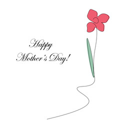 Mothers day card flower, vector illustration