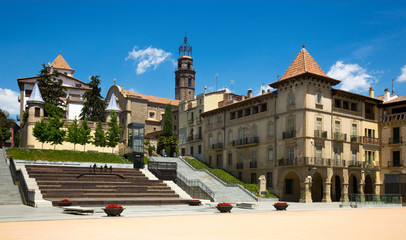Main square of Manlleu, Spain