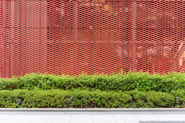 street wall background ,Industrial background, empty grunge urban street with warehouse brick wall