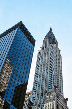 Chrysler Building In New York. Low Angle View Against Sky