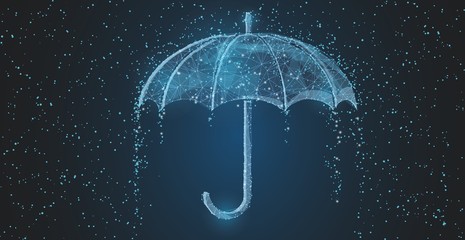 Vector umbrella rain protection. - obrazy, fototapety, plakaty