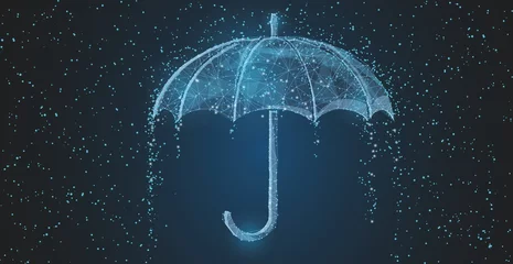 Fotobehang Vector umbrella rain protection. © CoreDESIGN
