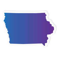 gradient Iowa map - vector illustration