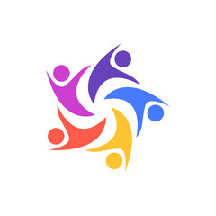 Colorful Circle Star United Community Logo, teamwork icon, Community Logo template