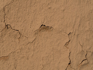 texture of a clay wall form a mud house