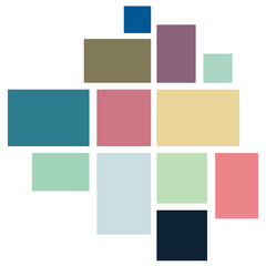 Vector Mood Board & Branding Presentation. Creative Theme Mood Board, Logo Template, Collage Frames with Universal Colour Palette. Picture Display & Montage.