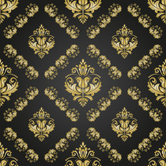 Orient classic pattern. Seamless abstract background with vintage elements. Orient background. Black and golden ornament for wallpaper and packaging