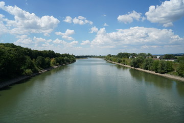 Fototapeta premium The Danube and its old waters are photographed in Bavaria near Regensburg