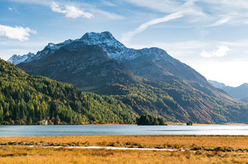 evening light at Lake Sils in Engadine