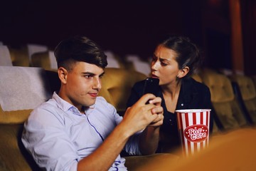 young couple in bar