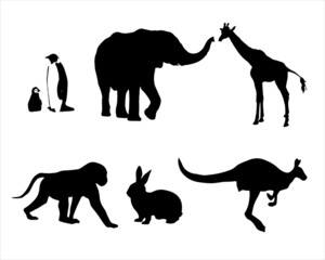 set of animal silhouettes