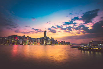 Fototapeta premium Hong Kong Victoria Harbor landscape