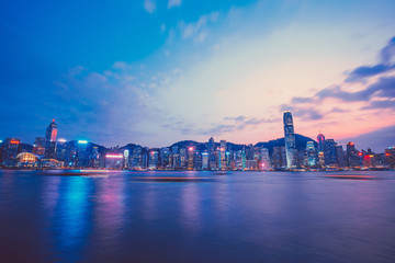 Naklejka na ściany i meble Hong Kong Victoria Harbor landscape