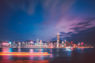 Naklejka premium Hong Kong Victoria Harbor landscape