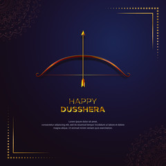 Elegant hindu happy dussehra festival greeting card. Celebration dussehra festival