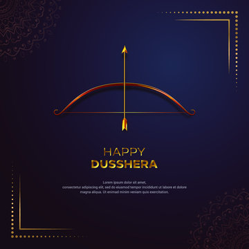 Elegant hindu happy dussehra festival greeting card. Celebration dussehra festival