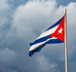 Waving colorful Cuban Flag