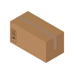Packing cardboard box. Vector illustration of a big gift box.  Gift box, packing.