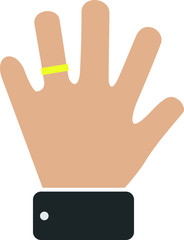 Flat icon hand ring married 