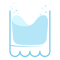 Logo icon with a glass of water. Vector illustration of a glass for water.