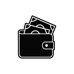 wallet icon in trendy flat design