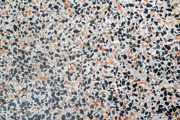 Terrazzo floor texture white. Black and white Terrazzo texture. Terrazzo floor old texture or polished stone for background.