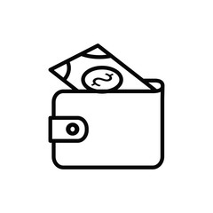 wallet icon in trendy flat design