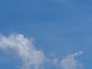 Stratocumulus white clouds in the blue sky natural background beautiful nature environment space for write