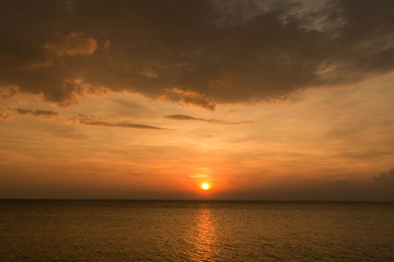 Twilight sky background. Colorful Sunset sky and cloud.vivid sky in twilight time background. Fiery orange sunset sky. Beautiful