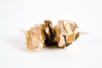 Gold crumpled paper