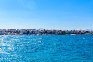Panoramic view on Hurghada city from the Red sea