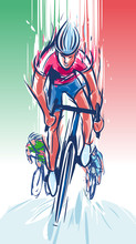 illustration of cyclist wins the race
