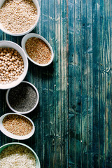 Variaty of raw cereals