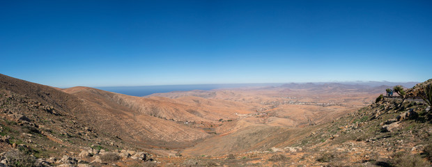 Panorama of the rocky desert on the Canary Islands