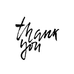 Thank You. Hand drawn dry brush lettering. Thanks card. Vector illustration.