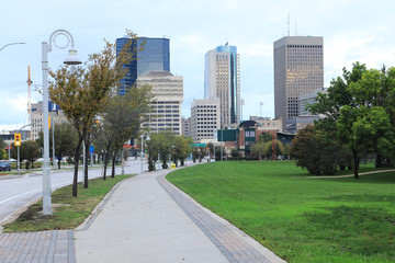 Winnipeg, Canada city center in autumn